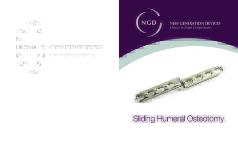 Sliding Humaral Osteotomy Plate Ordering Information  Choice without Compromise Plates Cat#