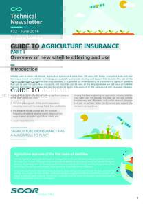Technical Newsletter #32 - June 2016 GUIDE TO AGRICULTURE INSURANCE PART I