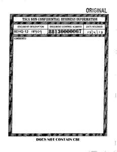 ORIGINAL  DOIZS NOT CONTAIN CI TSCA HEALTH & SAFETY STUDY COVER SHEET