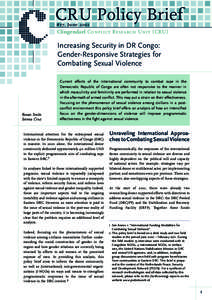 CRU Policy Brief #17, June 2011 Clingendael Conflict Research Unit (CRU )  Increasing Security in DR Congo: