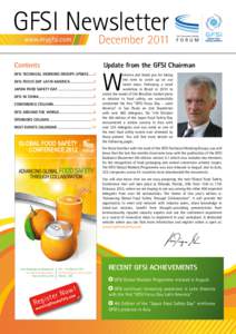 GFSI Newsletter December 2011 www.mygfsi.com Contents