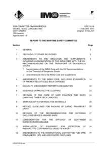 E SUB-COMMITTEE ON DANGEROUS GOODS, SOLID CARGOES AND CONTAINERS 15th session Agenda item 18