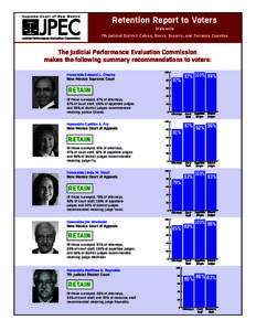 Retention Report to Voters Statewide 7th Judicial District: Catron, Sierra, Socorro, and Torrance Counties  The Judicial Performance Evaluation Commission