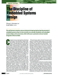 C O V E R F E A T U R E  The Discipline of Embedded Systems Design Thomas A. Henzinger, EPFL