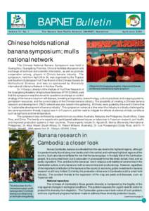 BAPNET Bulletin Volume 13 No. 1 The Banana Asia-Pacific Network (BAPNET) Newsletter  April-June 2008