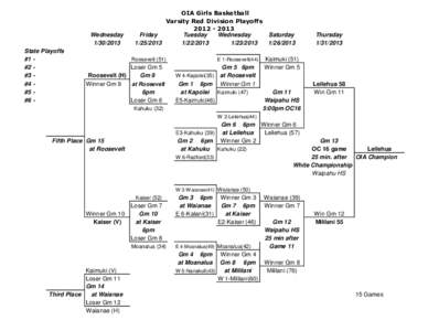 Wednesday[removed]State Playoffs #1 #2 #3 #4 #5 #6 -  OIA Girls Basketball