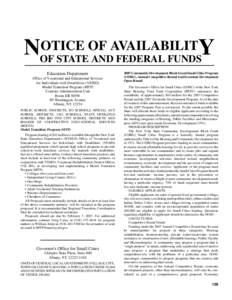 OTICE OF AVAILABILITY NOF STATE AND FEDERAL FUNDS Education Department Office of Vocational and Educational Services for Individuals with Disabilities (VESID)