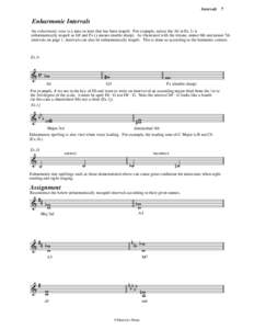 Intervals  7 Enharmonic Intervals An enharmonic-tone is a tone or note that has been respelt. For example, notice the Ab in Ex.1i is