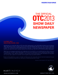 RESERVE YOUR SPACE  THE OFFICIAL OTC2013 SHOW