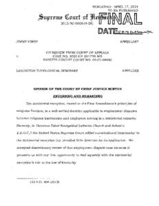 RENDERED: APRIL 17, 2014 TO BE PUBLISHED ,iouprmettr Gurf of Tc.fir 2012-SC[removed]DG