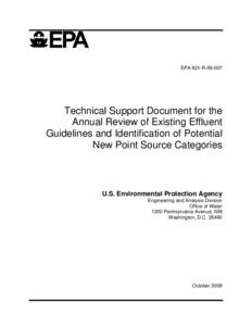 Technical Support Document for the Annual Review of Existing Effluent Guidelines and Identification of Potential New Point Source Categories
