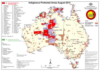 Map of Indigenous Protected Areas August 2013