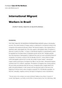 Human geography / Brazilian society / Culture / Migrant worker / Immigration to Brazil / Immigration / São Paulo / Foreign worker / Illegal immigration / Human migration / Demography / Population