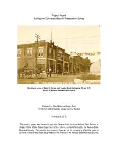 Project Report Burlingame Downtown Historic Preservation Survey (Southwest corner of Santa Fe Avenue and Topeka Street, Burlingame, KS, ca[removed]Special Collections, Wichita Public Library)