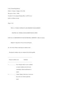 Code of Federal Regulations] [Title 41, Volume 3, Chapters 102 to[removed]Revised as of July 1, 2000] From the U.S. Government Printing Office via GPO Access [CITE: 41CFR102[removed]]