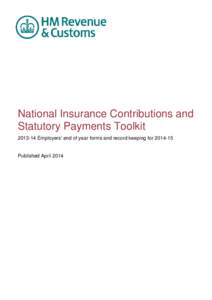 National Insurance Contributions and Statutory Payments Toolkit