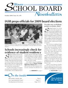 October[removed]Issue No[removed]IASB preps officials for 2009 board elections Provides new workshops, packets on duties, dates tarting Tuesday, Oct. 28, the