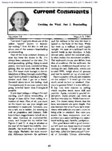 Essays of an Information Scientist, Vol:5, p.45-51, [removed]Current Contents, #10, p.5-11, March 9, 1981 c~r~emCamments Catchhsg