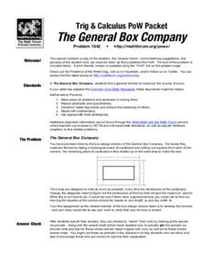 Trig & Calculus PoW Packet  The General Box Company Problem[removed]Welcome!