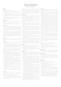 Powersource Projects Limited Terms & Conditions 15. Deliveries may be wholly or partially suspended and the time of such Definitions: suspension added to the original contract period in the event of a stoppage, 1 In thes