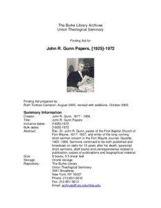 John Gunn / Gunn / Humanities / Modern history / British people / John R. Gunn / Sermon / Clan Gunn