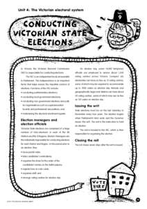 Unit 4: The Victorian electoral system Topic CONDUCTING VICTORIAN STATE ELECTIONS
