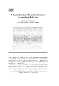 A Reconstruction of Constructivism in International Relations STEFANO GUZZINI