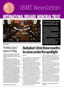 IBMT Newsletter www.international-brigades.org.uk Issue 25 / New Year[removed]Marshall Mateer