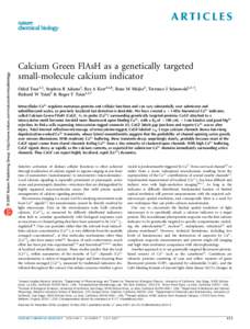 Cell signaling / Membrane biology / Proteins / Calcium in biology / Calcium imaging / Calcium pump / Action potential / Calmodulin / Green fluorescent protein / Biology / Signal transduction / Electrophysiology