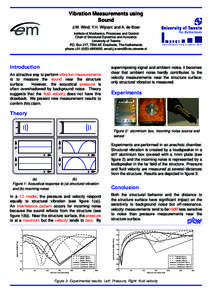 Vibration Measurements using Sound J.W. Wind, Y.H. Wijnant and A. de Boer Institute of Mechanics, Processes and Control Chair of Structural Dynamics and Acoustics University of Twente