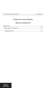 FLORIDA FIELD OPERATIONS GUIDE  OCTOBER 2012 Chapter 9A—Severe Weather TABLE OF CONTENTS