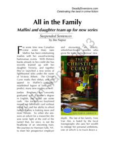DeadlyDiversions.com Celebrating the best in crime fiction All in the Family Maffini and daughter team up for new series Suspended Sentences