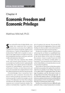 Special Focus Section Rule of law  Chapter 4 Economic Freedom and Economic Privilege