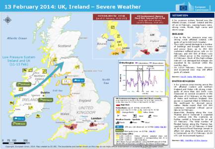 13 February 2014: UK, Ireland – Severe Weather METEOALARM for 14 Feb (as of 13 February, 14.00 UTC) UK Environment Agency