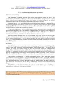 OECD Family database www.oecd.org/social/family/database OECD - Social Policy Division - Directorate of Employment, Labour and Social Affairs PF3.2: Enrolment in childcare and pre-schools Definitions and methodology The 