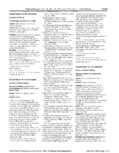 Federal Register! Vol. 64, No[removed]Thursday, December 2, 1999/ Notices  ---------------- DEPARTMENT OF THE INTERIOR Geological Survey