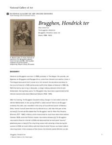 National Gallery of Art NATIONAL GALLERY OF ART ONLINE EDITIONS Dutch Paintings of the Seventeenth Century Brugghen, Hendrick ter Also known as