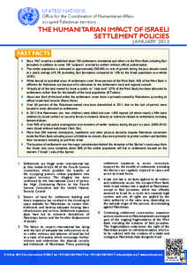 UNITED NATIONS  Office for the Coordination of Humanitarian Affairs occupied Palestinian territory  The humanitarian impact of Israeli