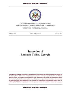 Inspection of Embassy Tbilisi, Georgia