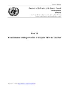 Repertoire of the Practice of the Security Council