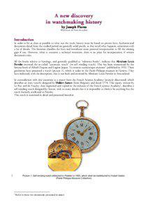 A new discovery in watchmaking history by Joseph Flores