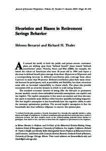 Heuristics and Biases in Retirement Savings Behavior