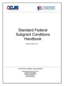 Standard Federal Subgrant Conditions Handbook (Revised: March[removed]OHIO OFFICE OF CRIMINAL JUSTICE SERVICES