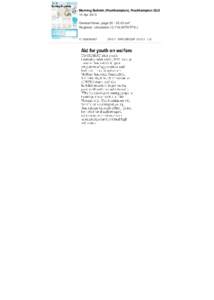 Morning Bulletin (Rockhampton), Rockhampton QLD 10 Apr 2013 General News, page[removed]cm² Regional - circulation 13,718 (MTWTFS-) Copyright Agency Ltd (CAL) licensed copy