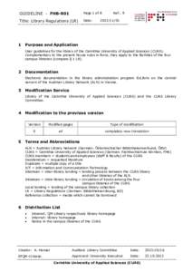 GUIDELINE - FHB-R01  Page 1 of 8 Title: Library Regulations (LR)