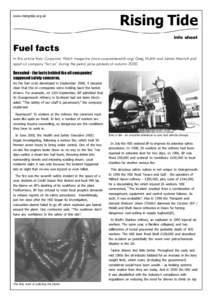 www.risingtide.org.uk  Rising Tide info sheet  Fuel facts
