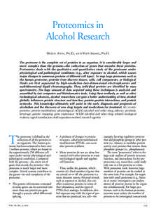 Proteomics in Alcohol Research
