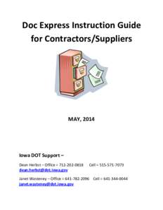 Doc Express Instruction Guide for Contractors/Suppliers MAY, 2014  Iowa DOT Support –