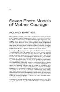 Arts / Bertolt Brecht / Roland Barthes / Mother Courage / Courage / Literature / Theatre / Mother Courage and Her Children