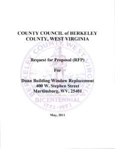 COUNTY COUNCIL of BERKELEY   COUNTY, WES~ VIRGINIA Request for Proposal (RFP)